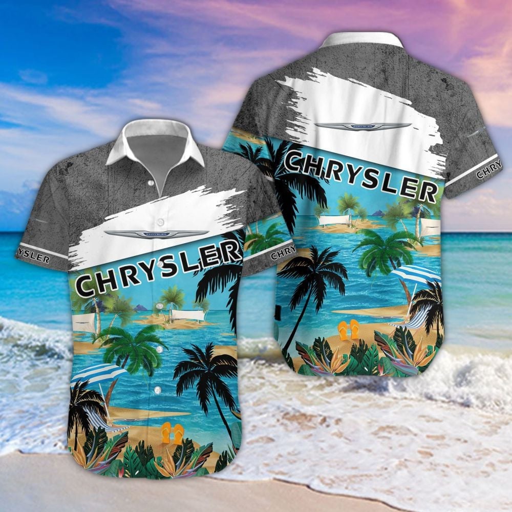 Chrysler Car Beach Coastal Island Brand Logo 3D Hawaiian Shirt