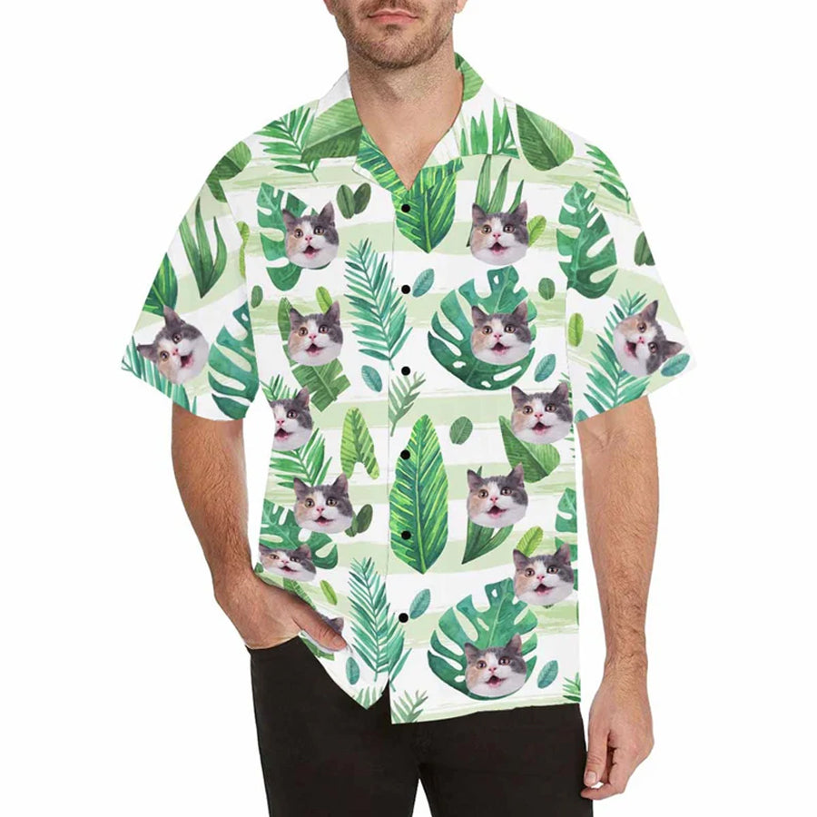 Personalized Cat Face Shirt Personalized Hawaiian Shirt For Men