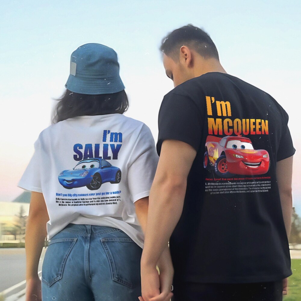 Cars Matching Shirt, L. Mcqueen And Sally Couple T-Shirt, Kachow L. Mcqueen, Im Lightning Sally Cars  Shirt, Lightning Movie X Rugink Store Amarkshirts