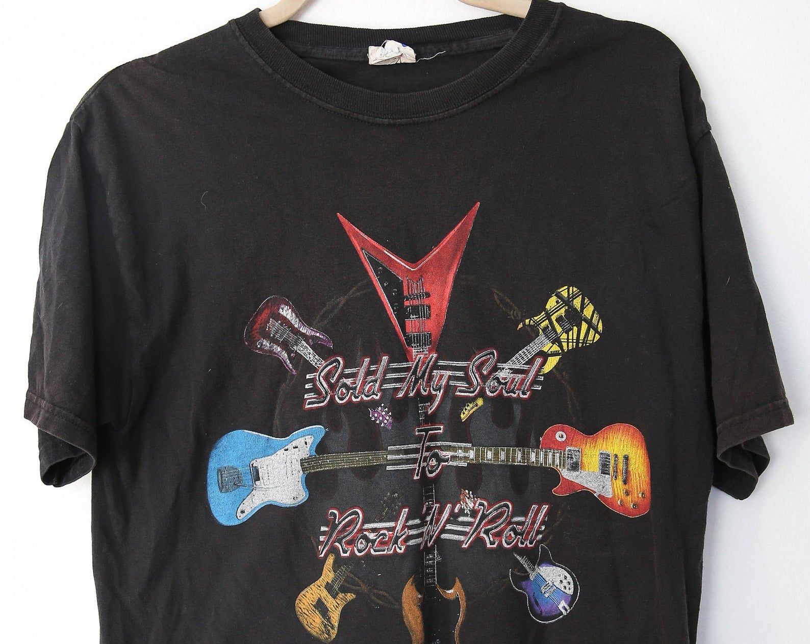 Rock N Roll T-Shirt Vintage Rock T-Shirt Vintage Tee S Guitar T-Shirt Rock T Shirt