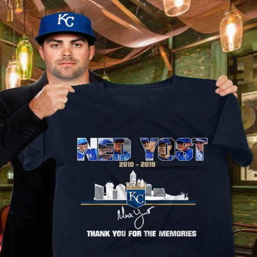 Ned Yost Kansas City Royals Coach Signed Thank You for Memories T Shirt Trending Funny Gift Tshirt