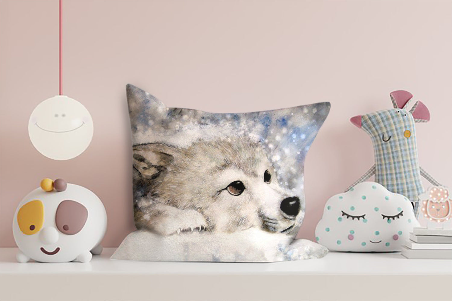 Snow Baby Wolf Pillow Cover Full 3D  &hellip;