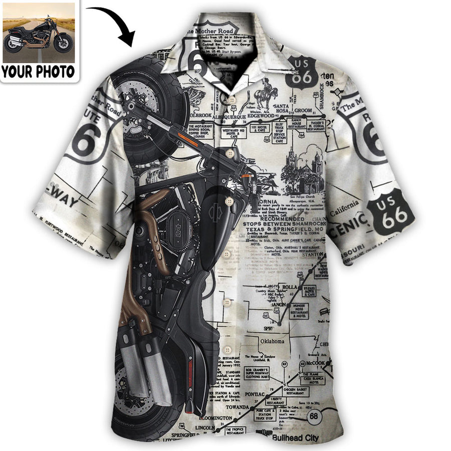 Motorcycle Biker Happy Ride No Road Is To Long Custom Photo – Hawaiian Shirt Coolspod