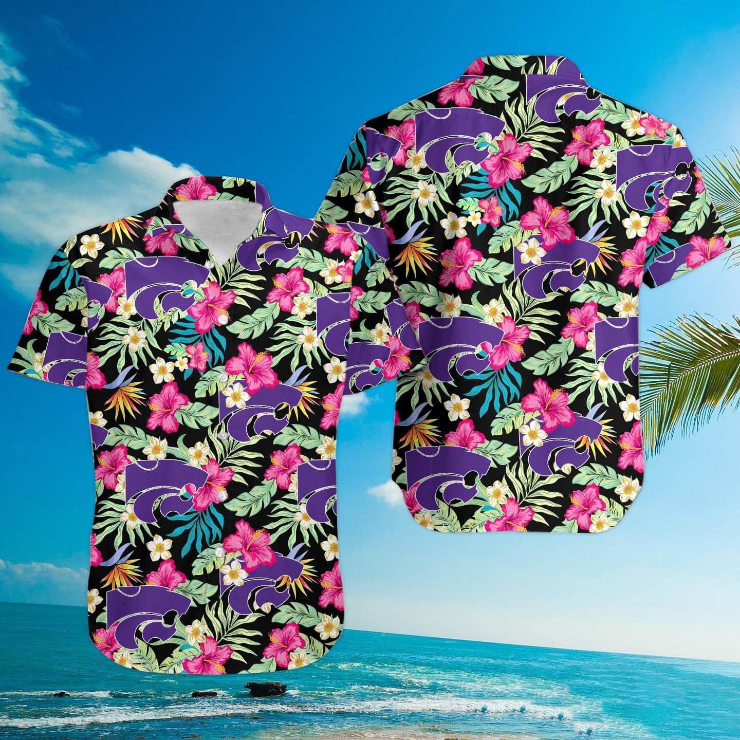 Kansas State Wildcats With Tropical Pattern Summer 3D Hawaiian Shirt