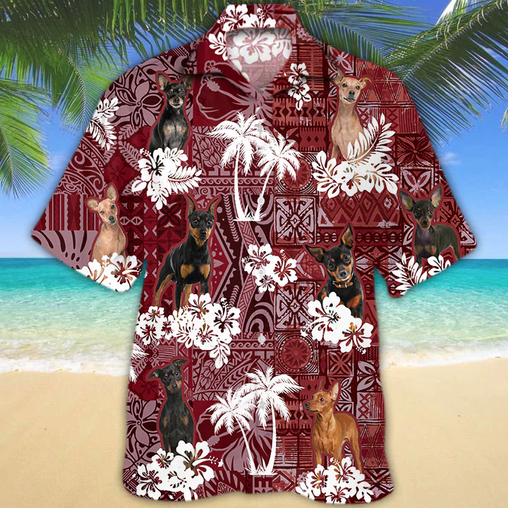 Miniature Pinscher Hawaiian Shirt, Gift For Dog Lover Shirts, Men’S Hawaiian Shirt, Summer Hawaiian Aloha Shirt