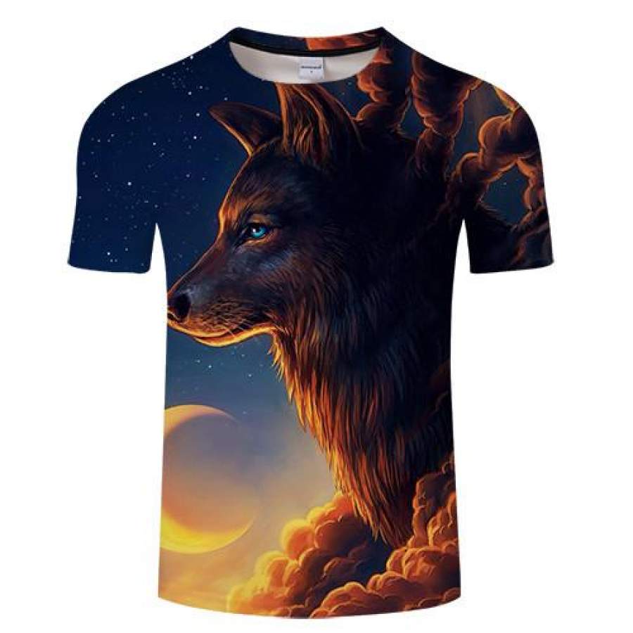 Sunrise & Wolf 3D Print Men Wom …