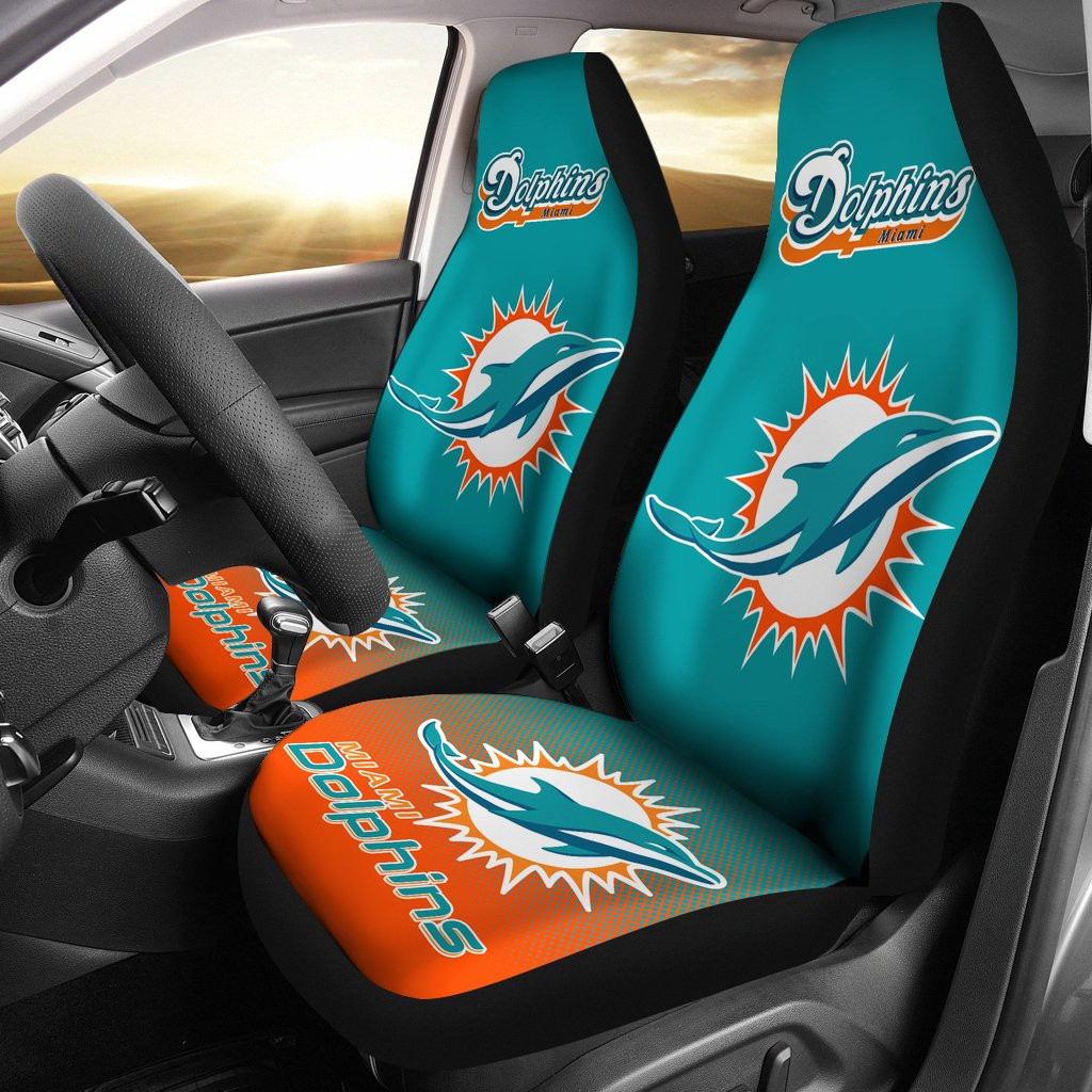 Miami Dolphins Aqua Orange Car Seat Cover Set CSC7854