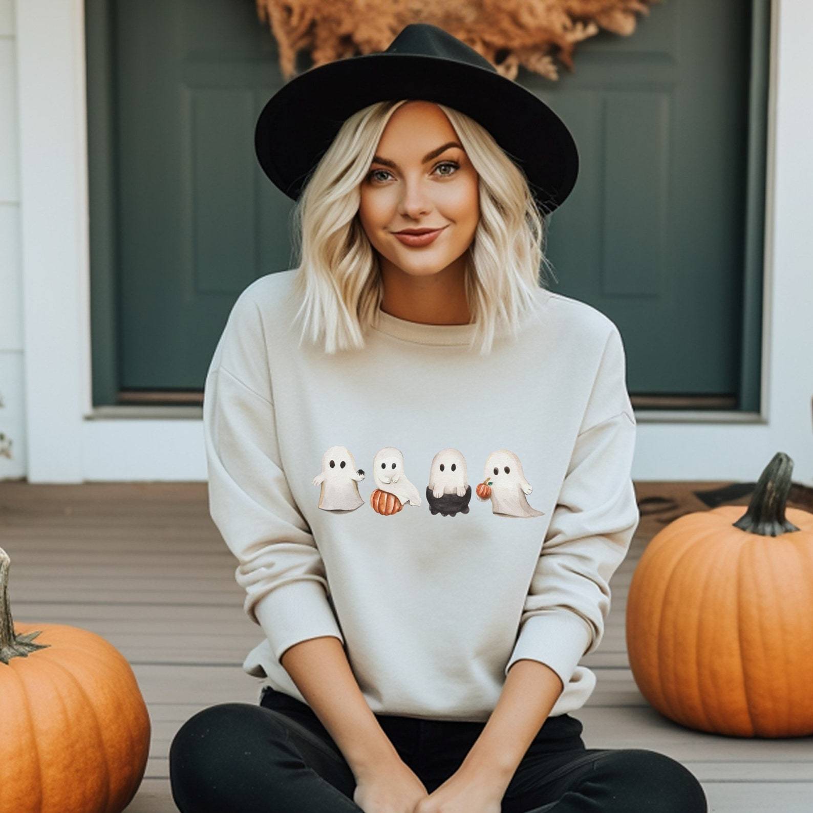 Fall Ghosts Sweatshirt 2D Crewneck Sweatshirt All Over Print Sweatshirt For Women Sweatshirt For Men Sws3835