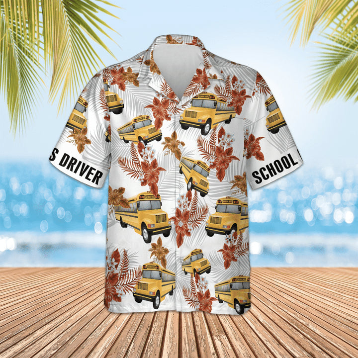 Bus Hawaiian Aloha Shirt, Summer Gift For Driver Dad, Grandpa