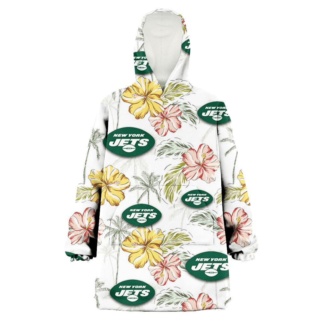 New York Jets Sketch Red Yellow Coconut Tree White Background 3D Printed Hoodie Blanket Snug Hoodie