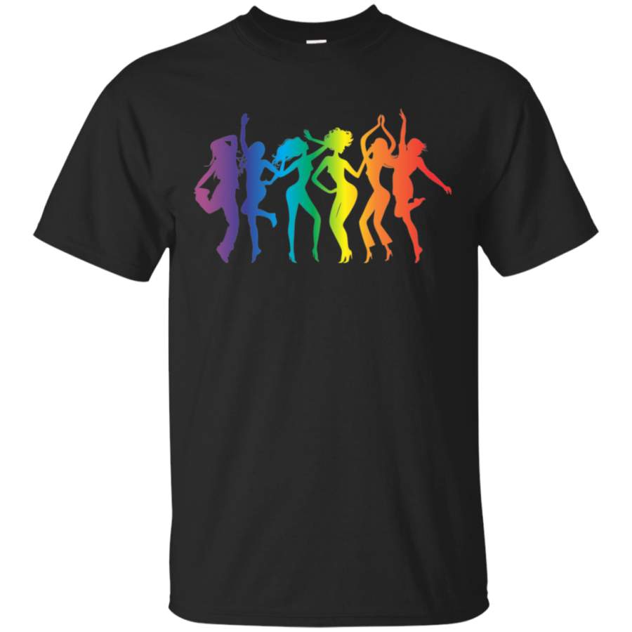 Vintage Retro 1970s Rainbow Disco Dancers T-Shirt