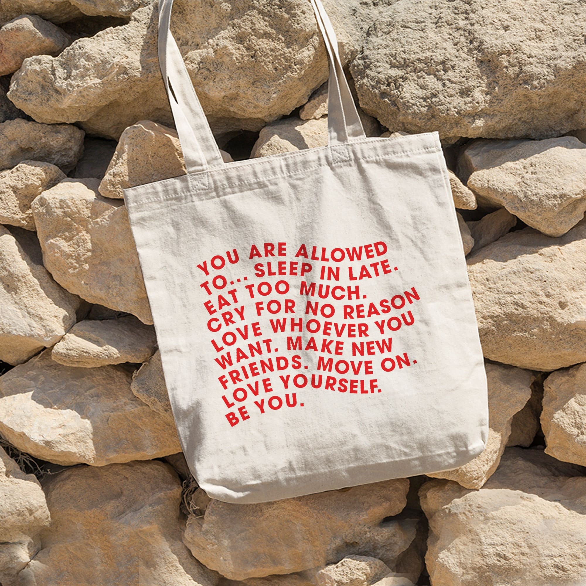 You Are Allowed Tote Bag, Self Love Tote, Y2k Tote Bag, Love Yourself Bag, Quote Y2k Aesthetic Tote Bag, Canvas Tote Bag, Eco Shopping Bag