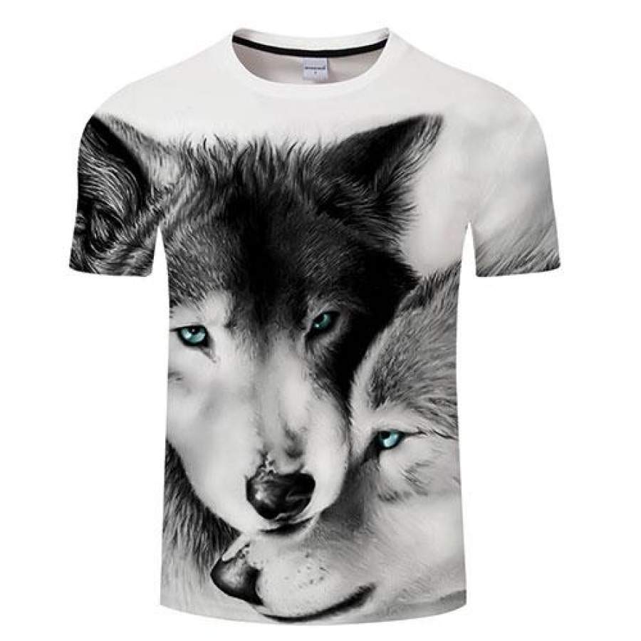 Lovers Wolves 3D Printed Unisex T-sh &hellip;