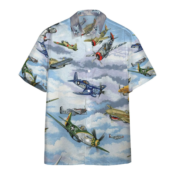 3D Planes Warbirds Ww2 Fighters Planes Custom Hawaii Shirt, Hawaiian Shirts For Men Short Sleeve Aloha Beach Shirt