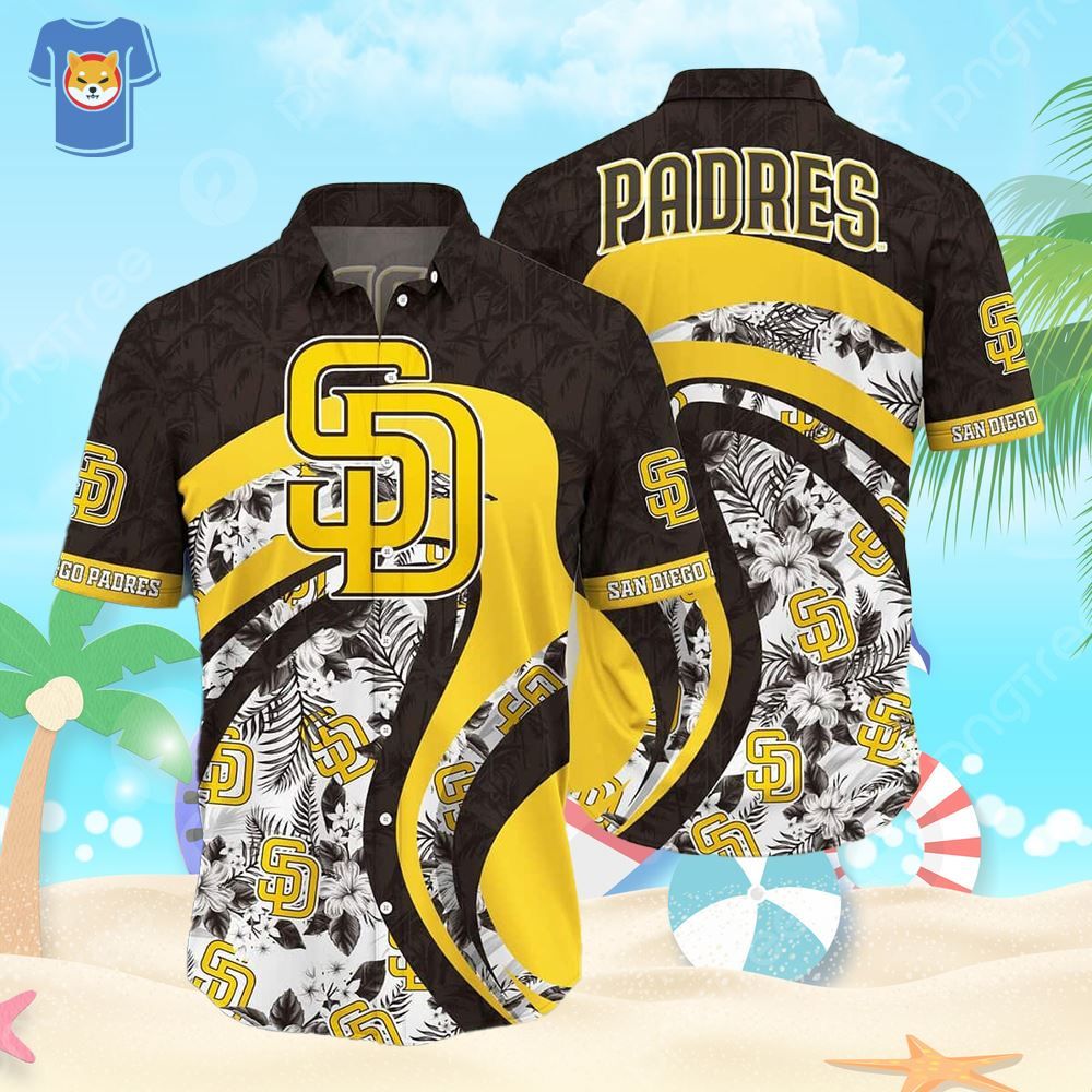 Mlb San Diego Padres Hawaiian Shirt Tropical Flower Pattern Hockey Fan Gift