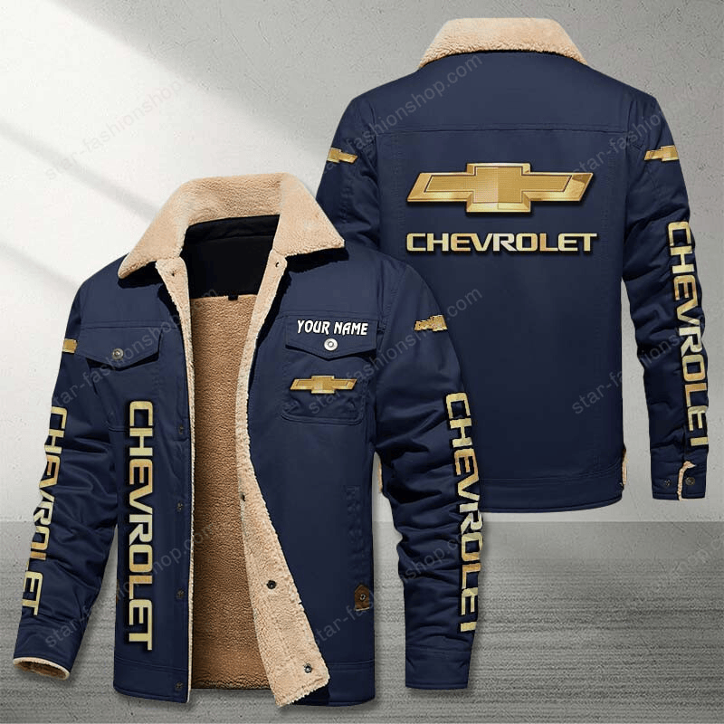 Chevrolet Navy Custom Name Stand Collar Jacket