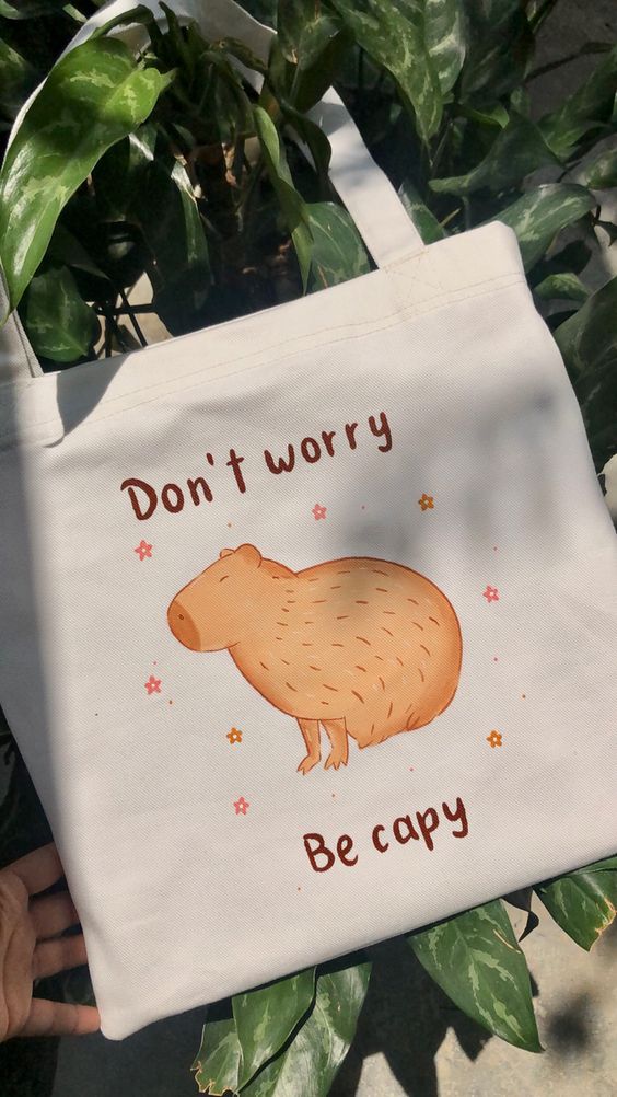 Don’t Worry Be Capy Tote Bag