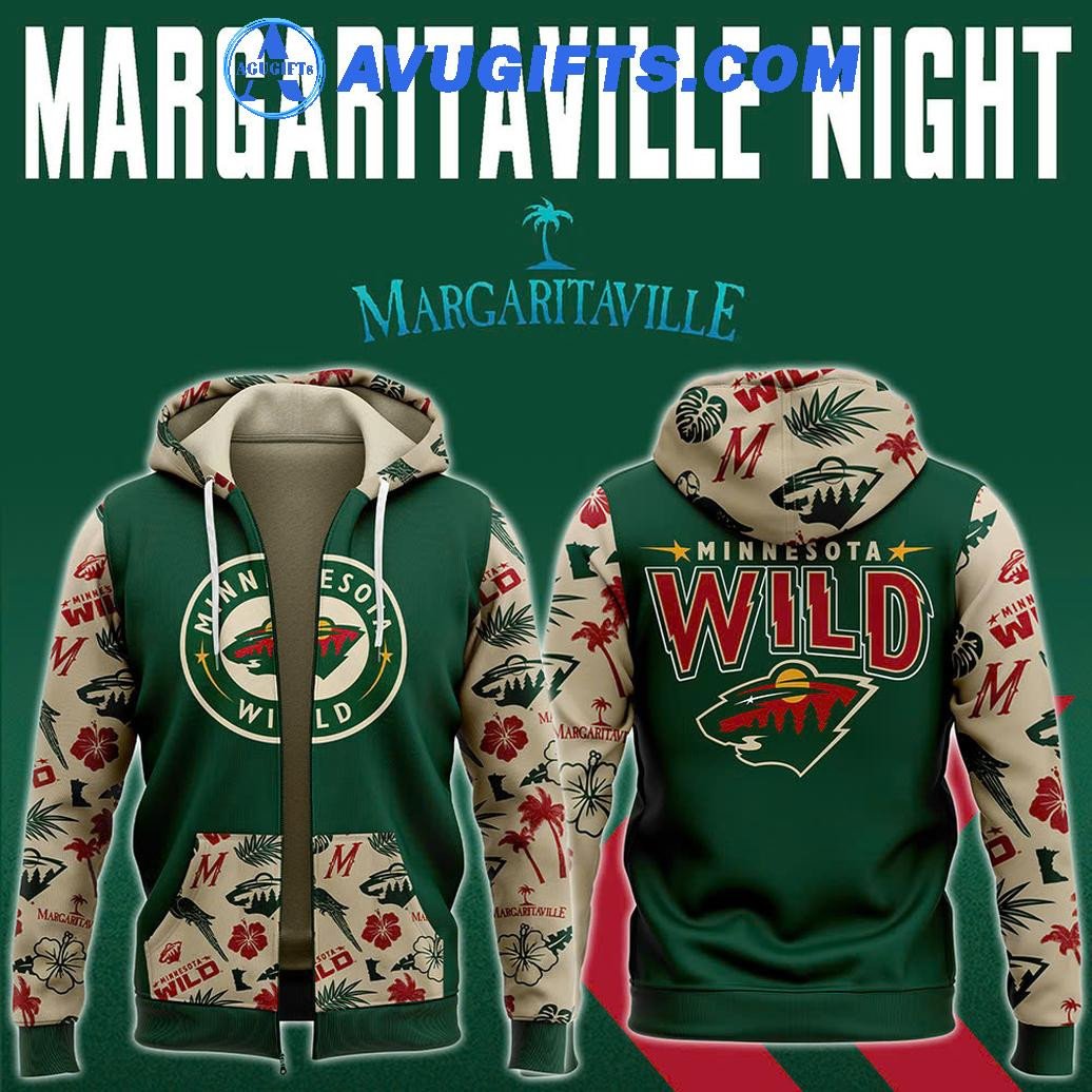 Minnesota Wild X Margaritaville Night New Edition For Fans Limited Zipper Hoodie – Zip Hoodie 3D Aop Shirt