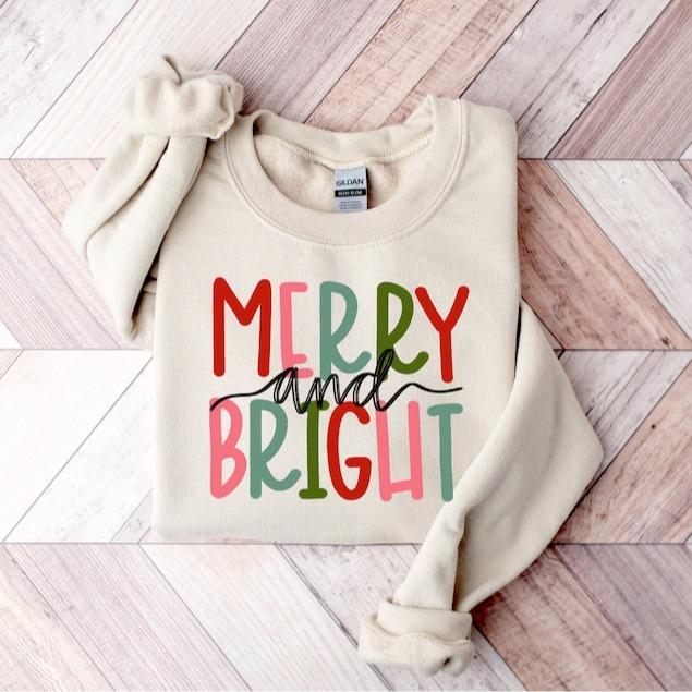 Merry and Bright Sweatshirt, Christm …