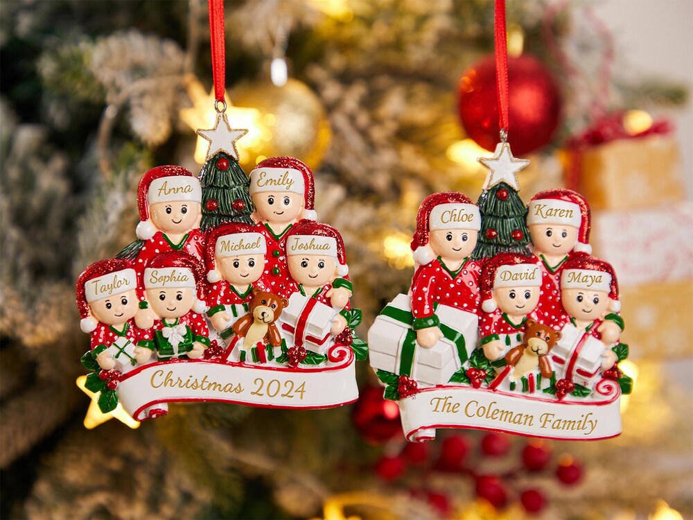 2024 Family Ornament With Names Custom Family Christmas Gift Personalized Name Engraved Ornament 2024 Personalized Xmas Gift Christmas Décor Hoodiehome Store Livingtee