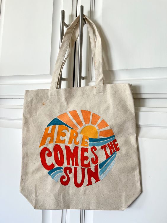 hand-painted tote bag, Canvas Tote Bags, Tote Bag Design, Tote Bag Idea