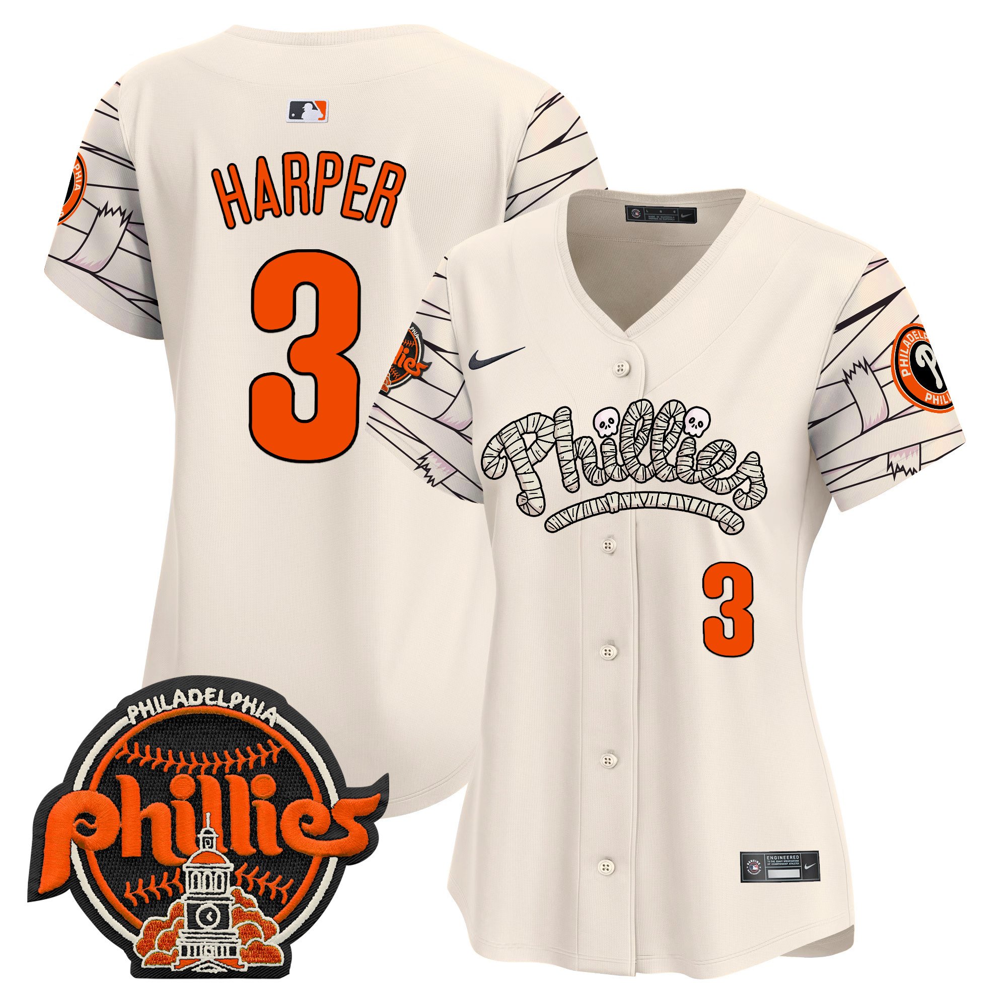 Women’S Phillies Halloween Vapor Premier Limited Jersey V2 – All Stitched