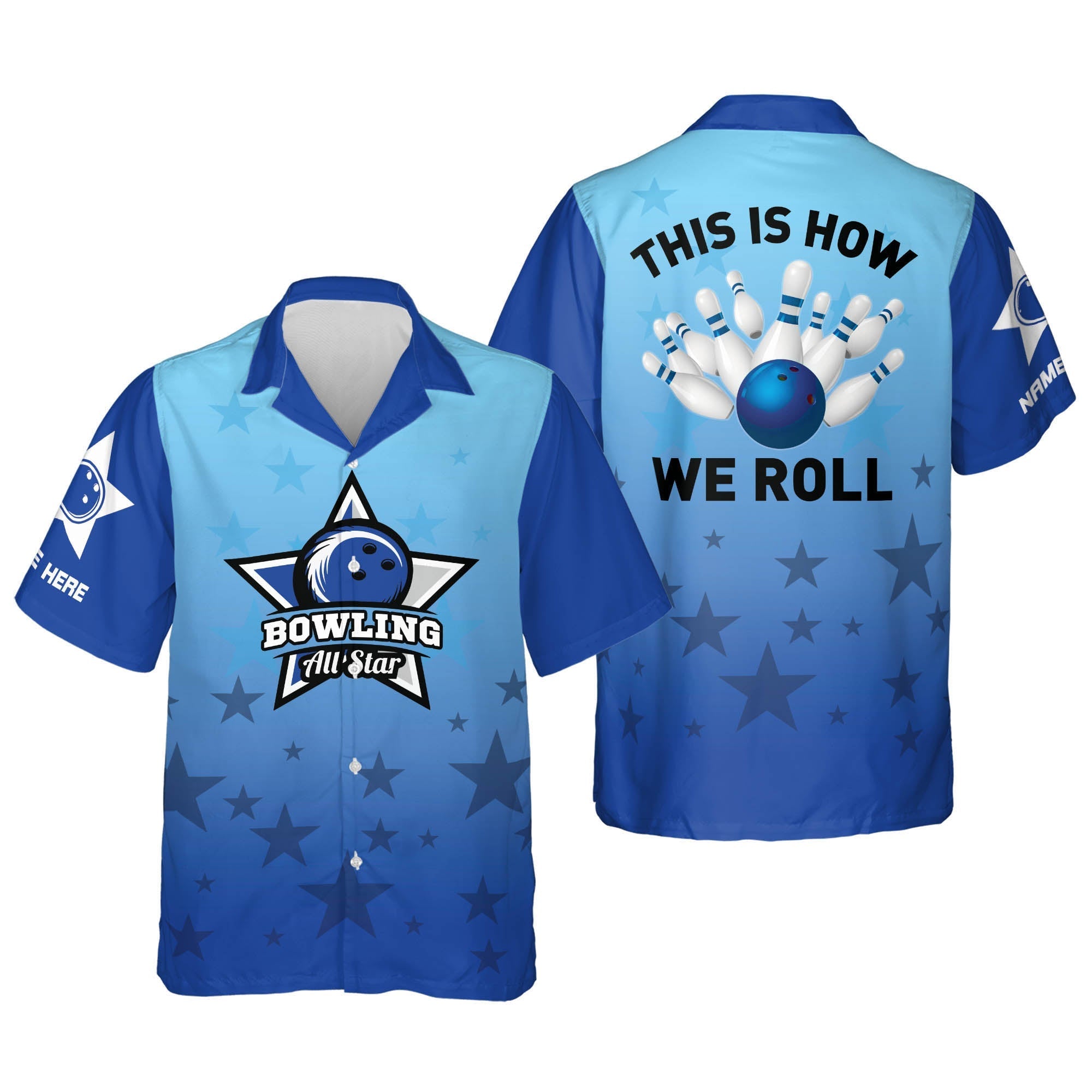 Personalized Bowling Hawaiian Shirt For Men, Hawaiian Bowling Shirts For Men