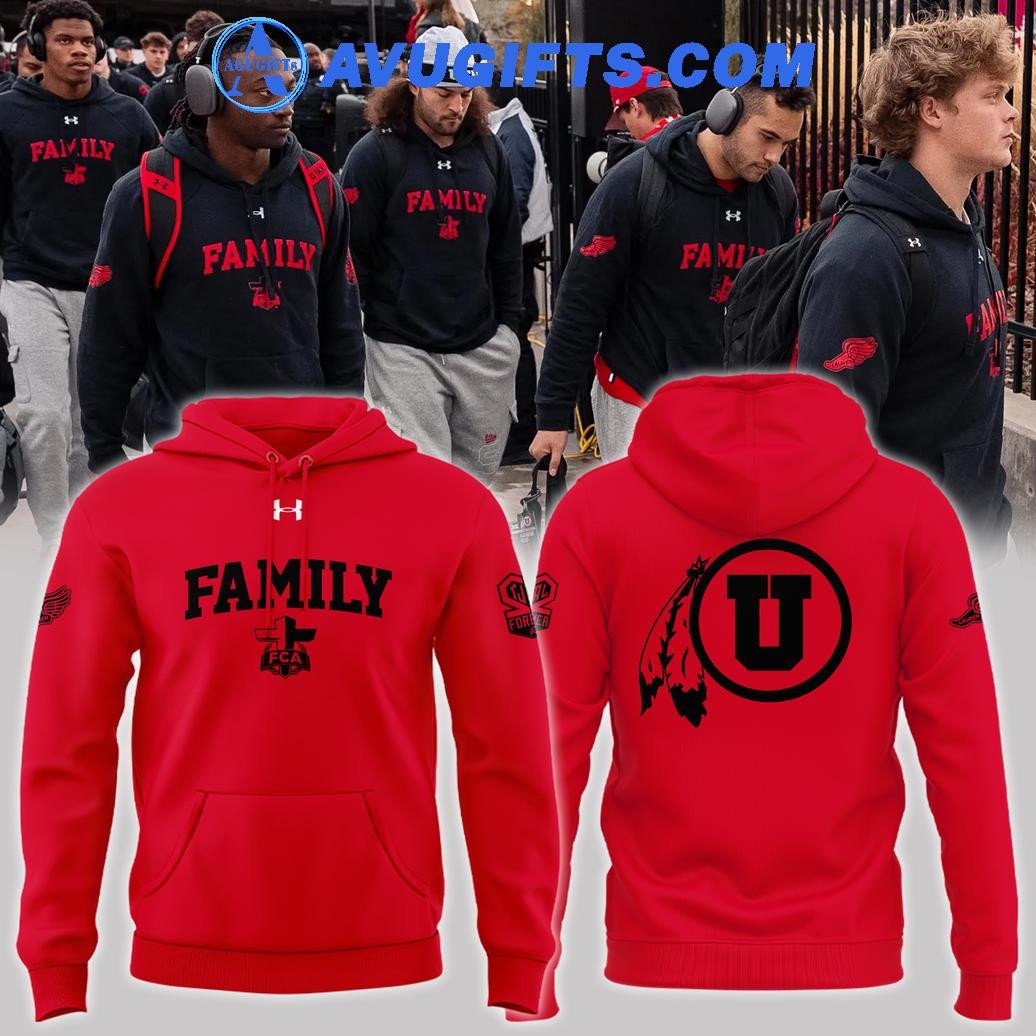 Family Forever Utah Football Teams For Fan 2024 Red Hoodie – Zip Hoodie 3D Aop Shirt