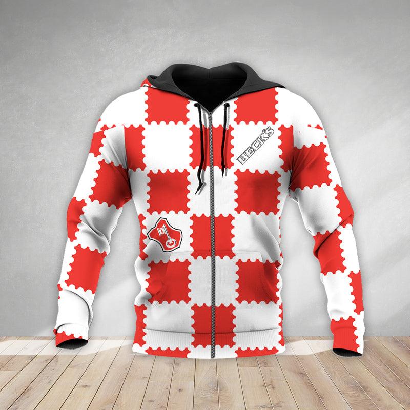 Gorgeous Gingham Beck’S Beer Hoodie & Zip Hoodie