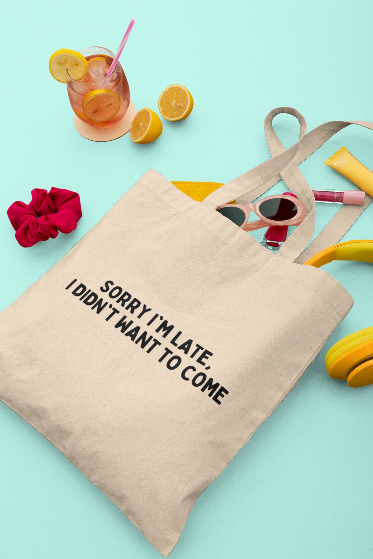 Sorry I’m Late Tote Bag, Funny Tote Bag, Tote in the uk, Funny quote gift, Funny gift for her, Gifts for her, Funny quote prints