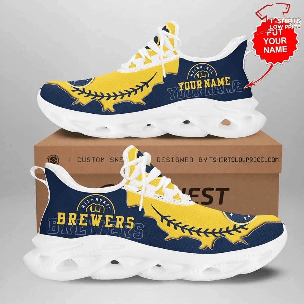 Personalize Milwaukee Brewers Max Soul Sneakers Running Shoes