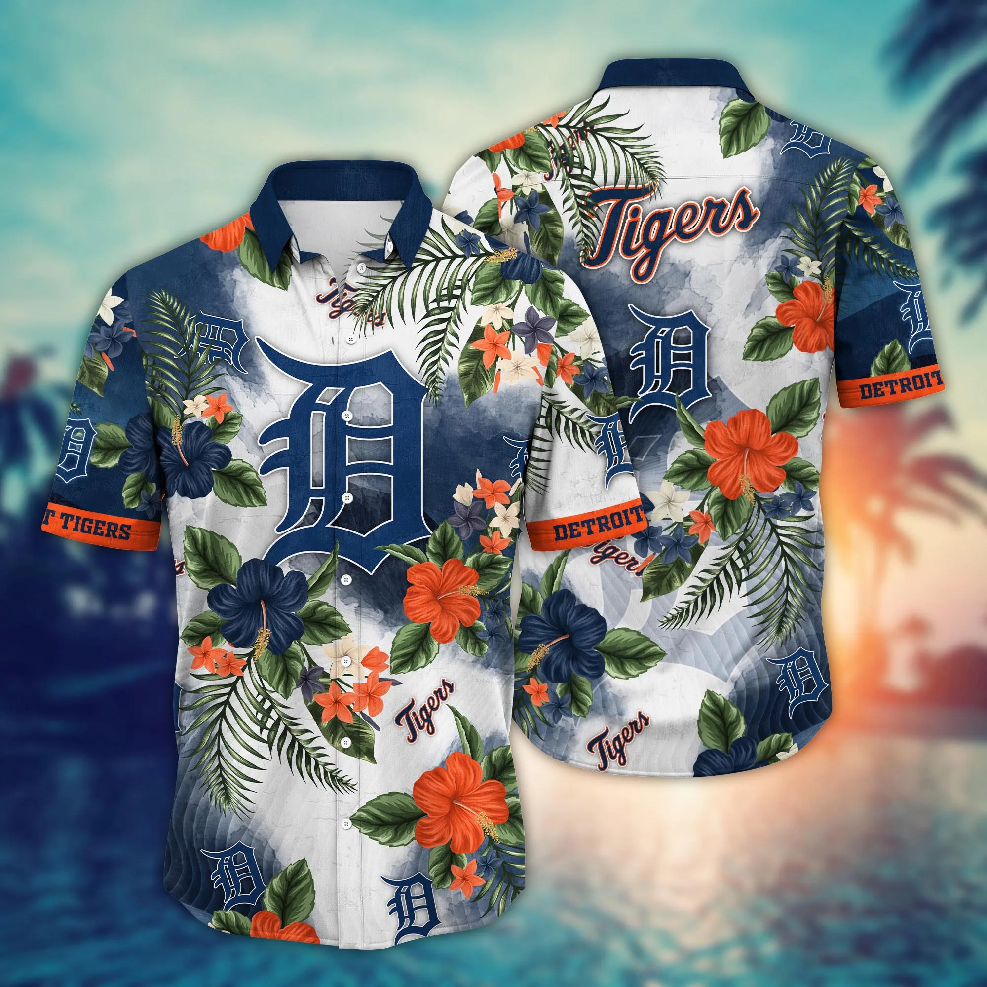 Detroit Tigers Mlb Hawaiian Shirt Sunningtime Aloha Shirt