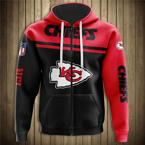 Kansas City Chiefs 3D Zipper Hoodie