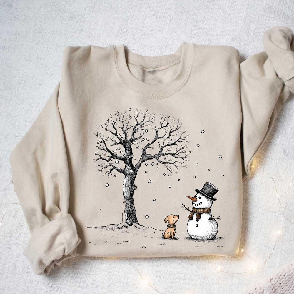 Let It Snow Sweatshirt, Christmas Snowman Sweatshirt, Christmas Sweatshirt, Snowman Shirt, Snowman T-Shirt, Christmas Shirts For Women Wear Art, Own The Look