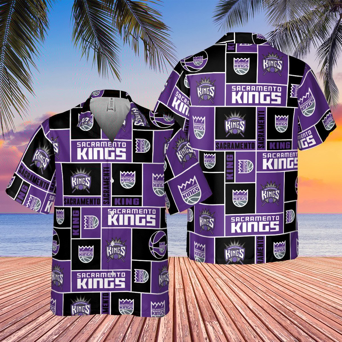 Sacramento Kings Nba Basketball Logo Collection Pattern Hawaiian Shirt