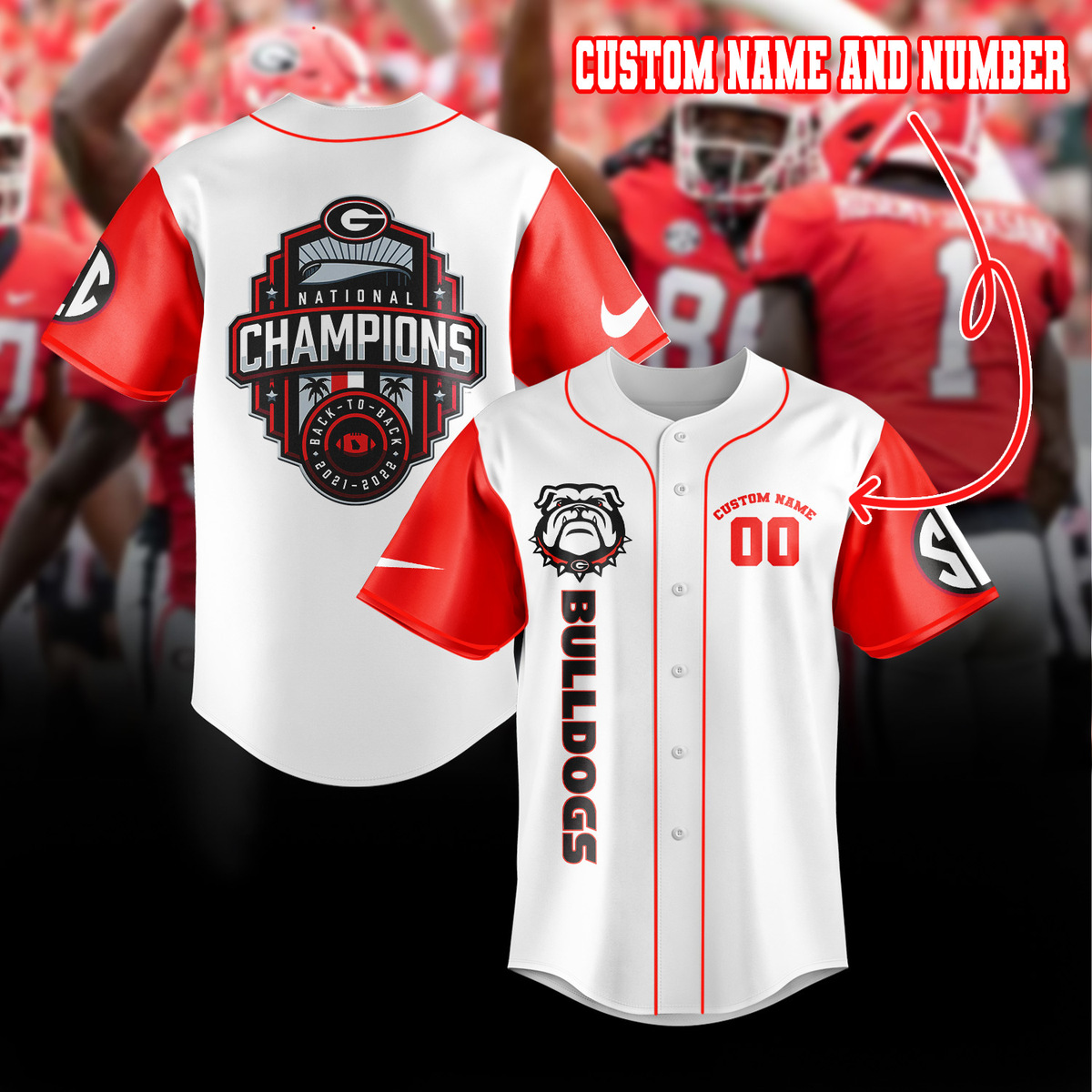 …Georgia Bulldogs Custom Baseball Jersey