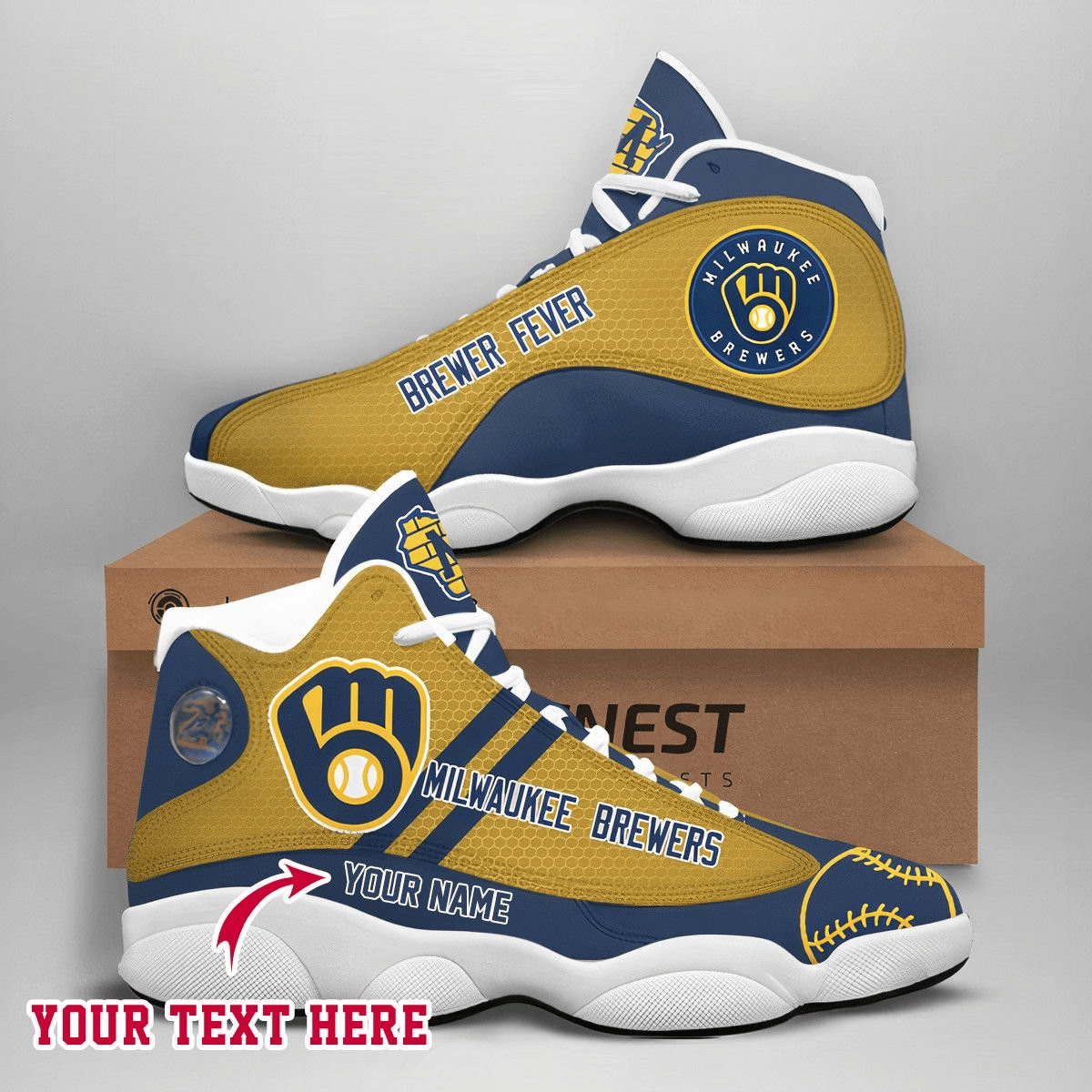 Milwaukee Brewers Custom Name Air Jordan 13 Shoes JD13 V1439