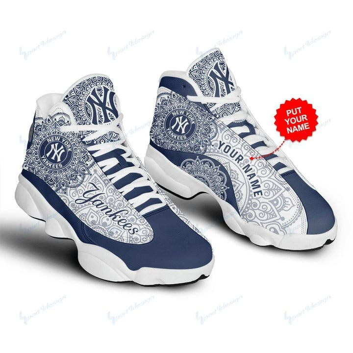 Custom Name MLB New York Yankees Pattern Air Jordan 13 Shoes Sneakers JD13 V621