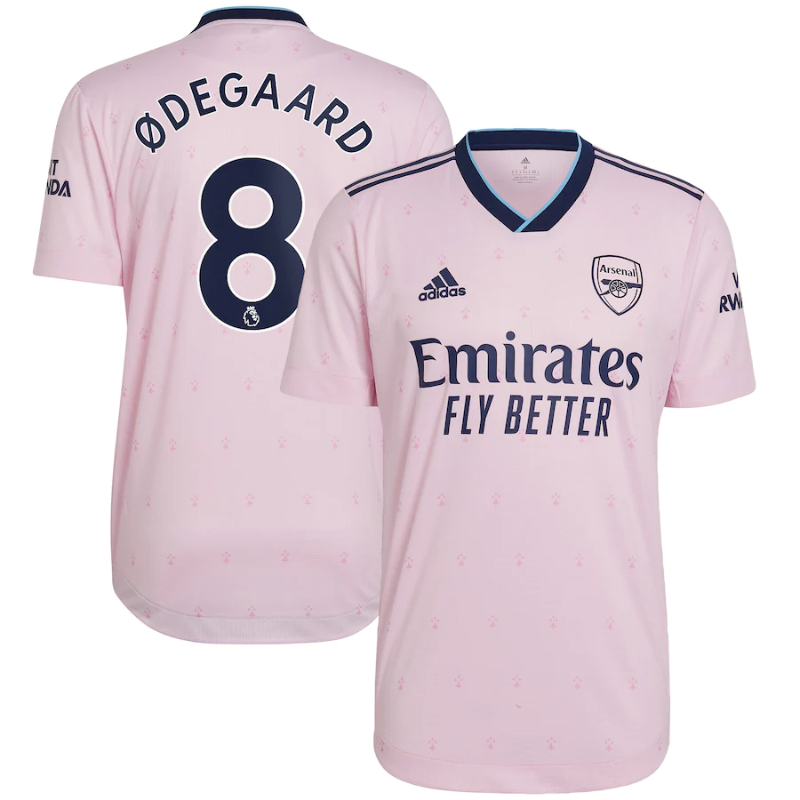 Arsenal Third Shirt   2022-23 With Ødegaard 8 Printing Player Unisex Jersey – All Genders