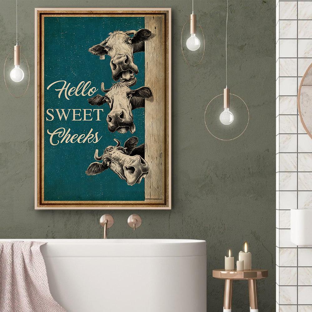 Retro Hello Sweet Cheeks Cow Restroo …