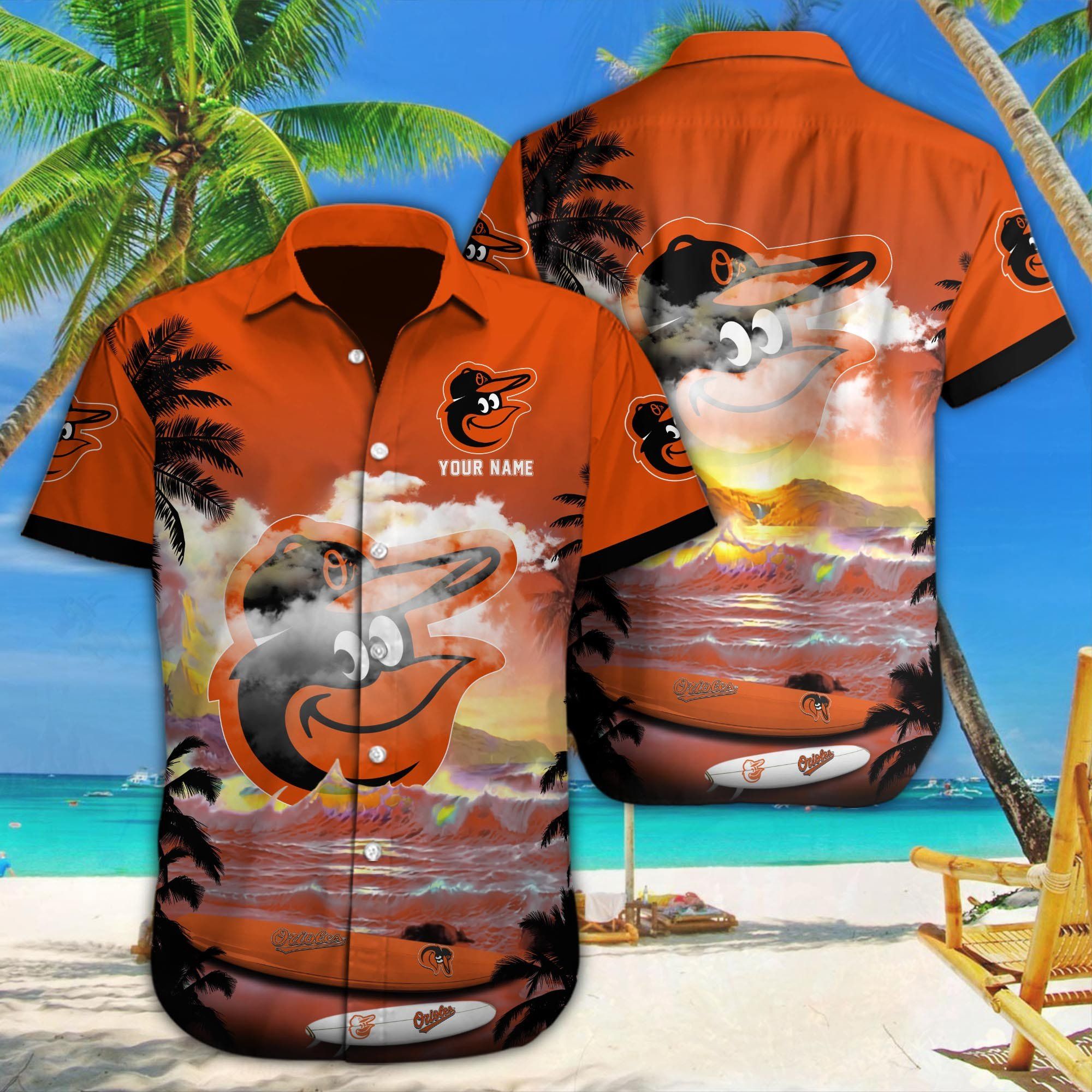 Baltimore Orioles Hawaiian Shirt With Name Customization