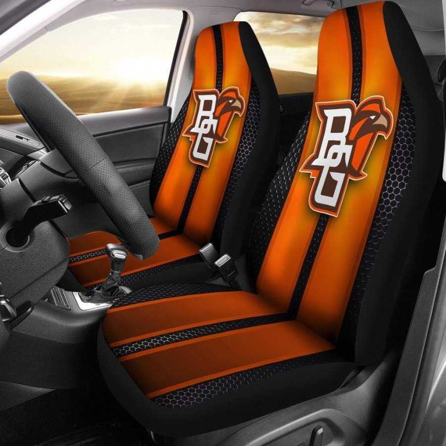 Incredible Line Pattern Bowling Green Falcons Logo Car Seat Covers CSC9734