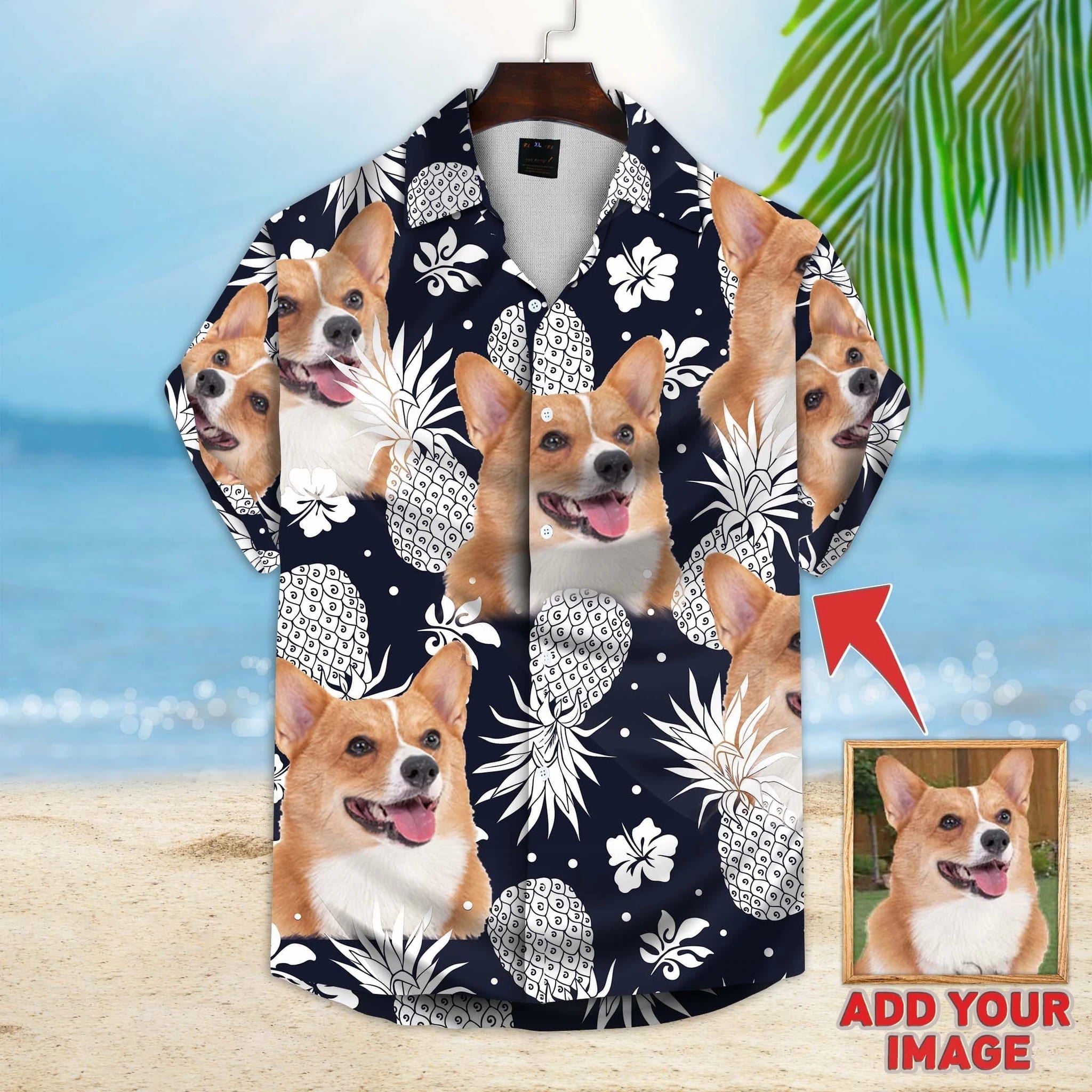 Custom Photo Dog Floral Aloha Shirt, Dog Hawaiian Shirt For Men, Women, Dog Flowers Pattern Short Sleeve Hawaiian Shirt