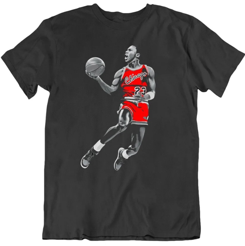 Michael Jordan Retro Bred Black White Poster Retro Fan Black T Shirt Outfit