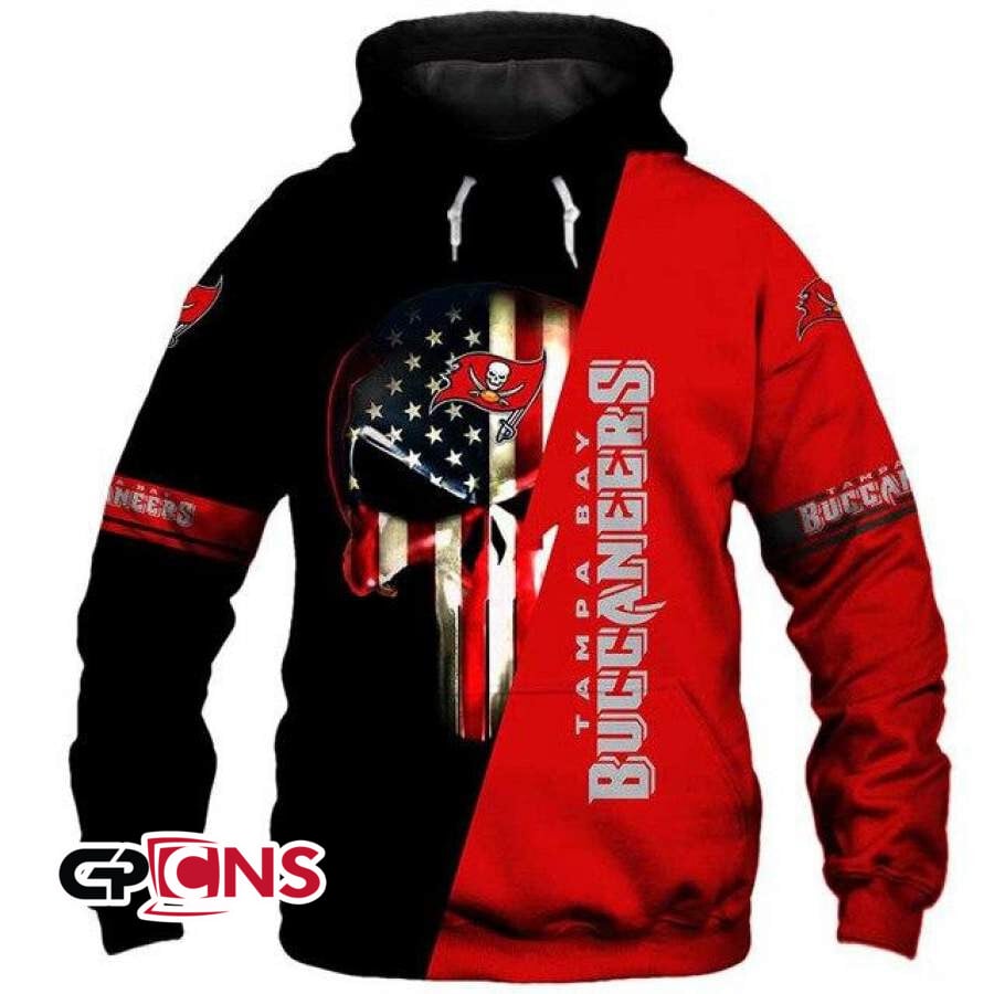 Tampa Bay Buccaneers 3D Skull Hoodie