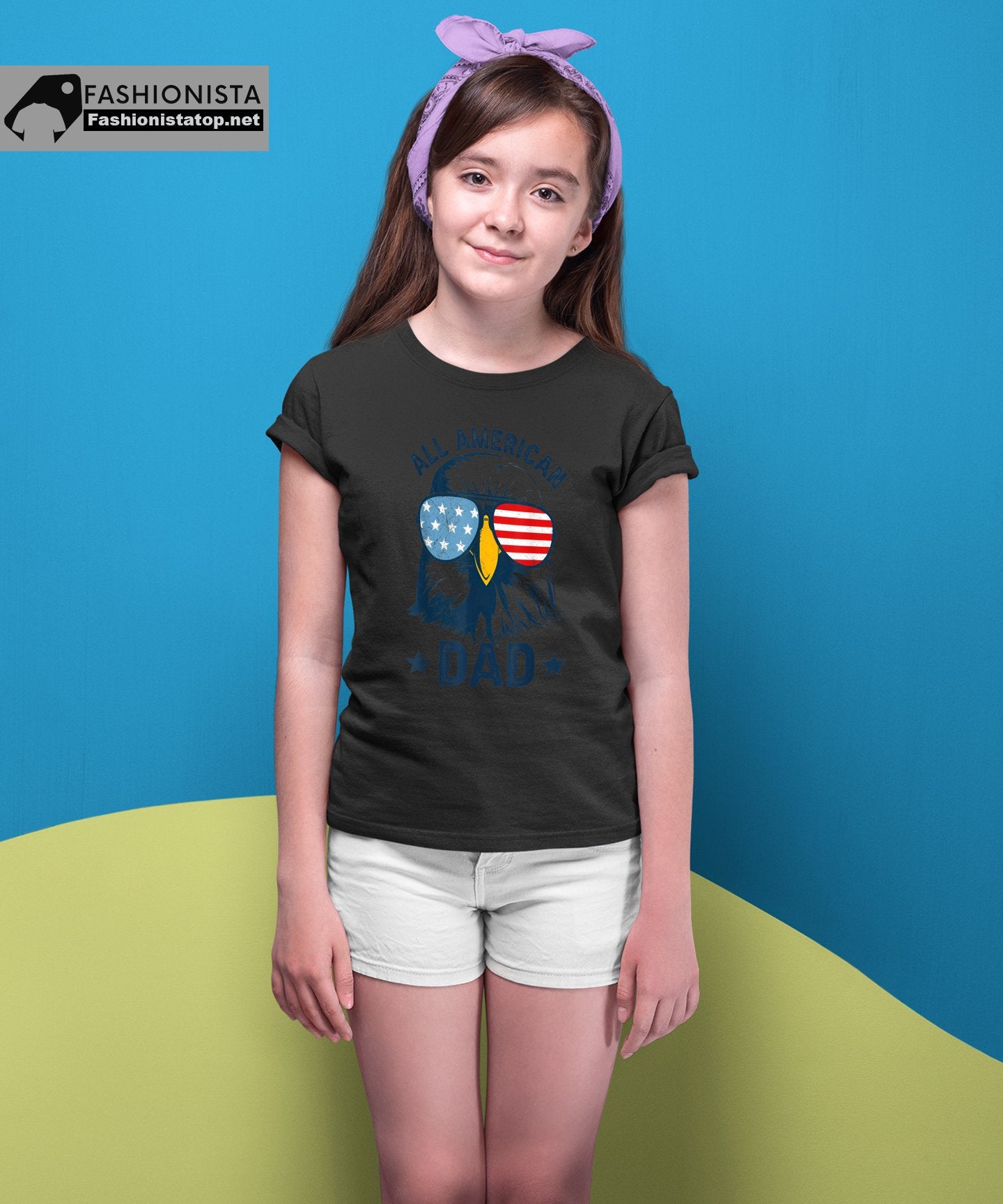 Retro All American Dad 4Th Of July Shirt Daddy Eagle Usa T-Shirt Kids T-Shirt