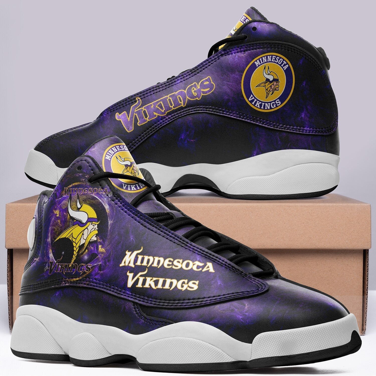 Minnesota Vikings American Football Team Casual 3D Air Jordan 13 Shoes JD13 V1208