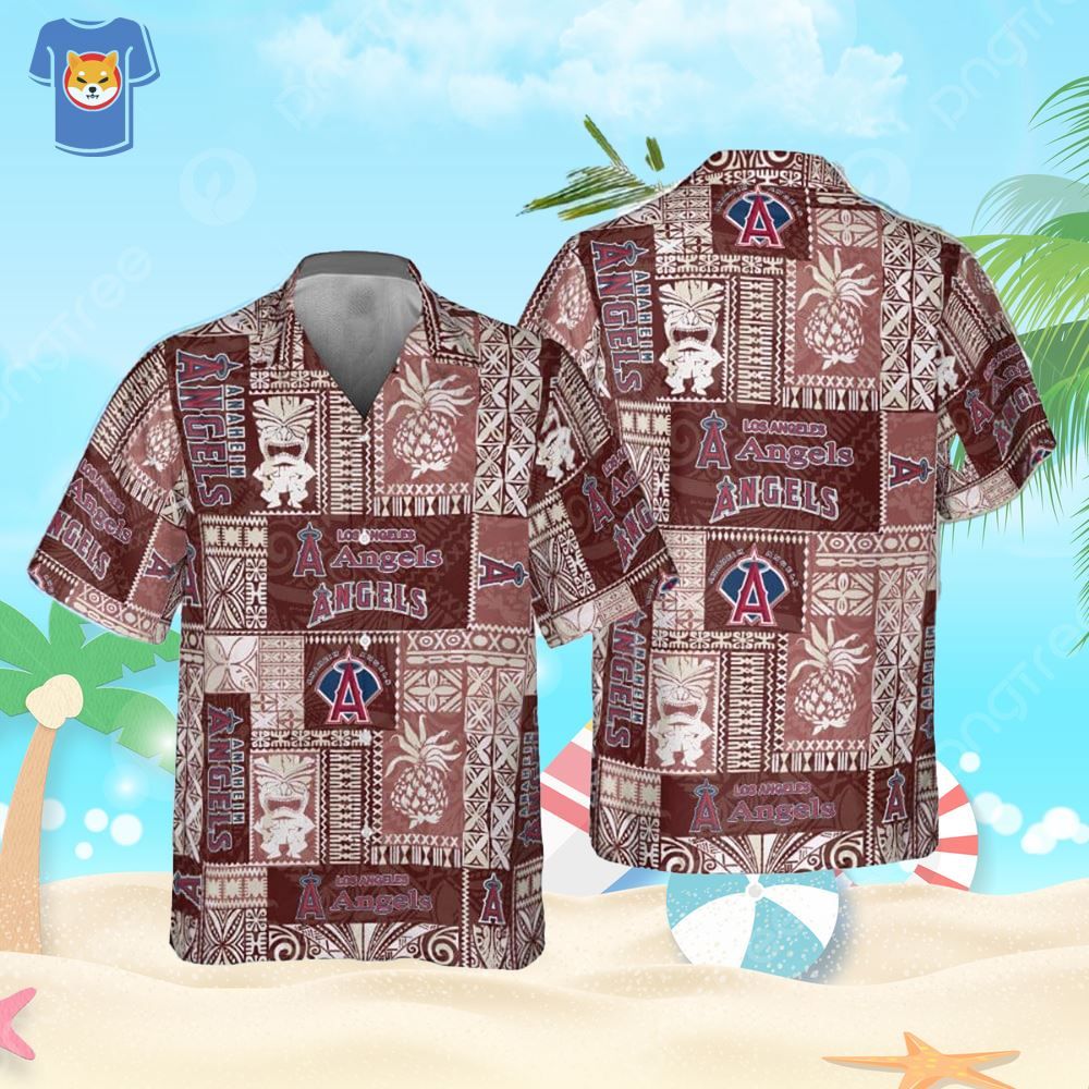 Los Angeles Angels Baseball Inspired Tropical Hawaiian Beachwear