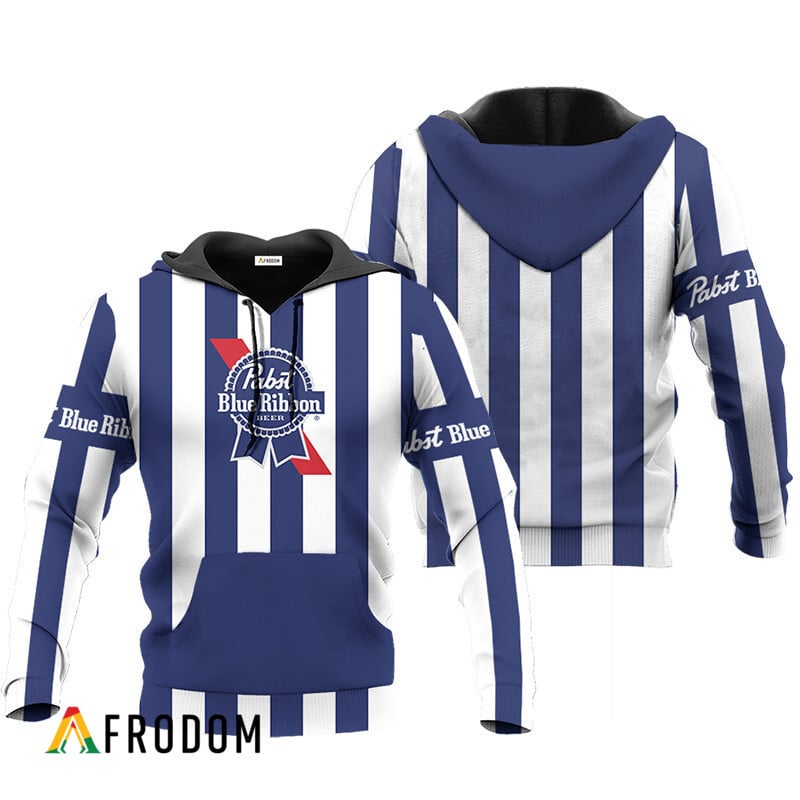Pabst Blue Ribbon Vintage Striped Hoodie & Zip Hoodie