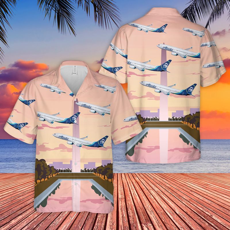 Alaska Airlines Boeing 737-990Er Hawaiian Shirt, Hawaiian Shirt For Men, Dad Husband Veteran